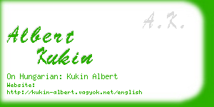 albert kukin business card